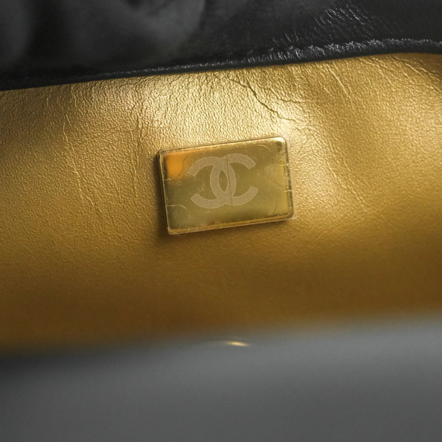 Chanel Mini Rectangular Pearl Crush Quilted Black Lambskin Aged Gold Hardware