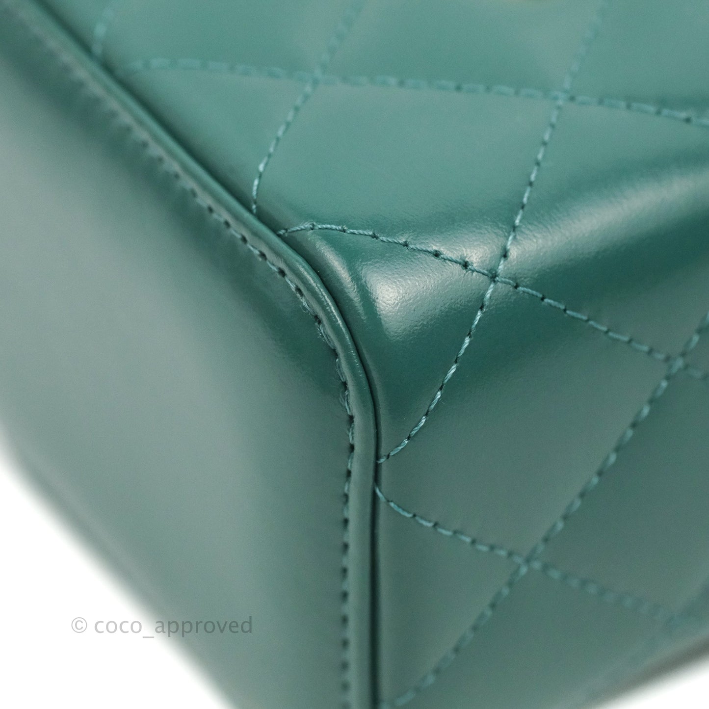 Chanel Quilted Mini Perfect Fit Vanity With Chain Calfskin Pine Green Aged Gold Hardware