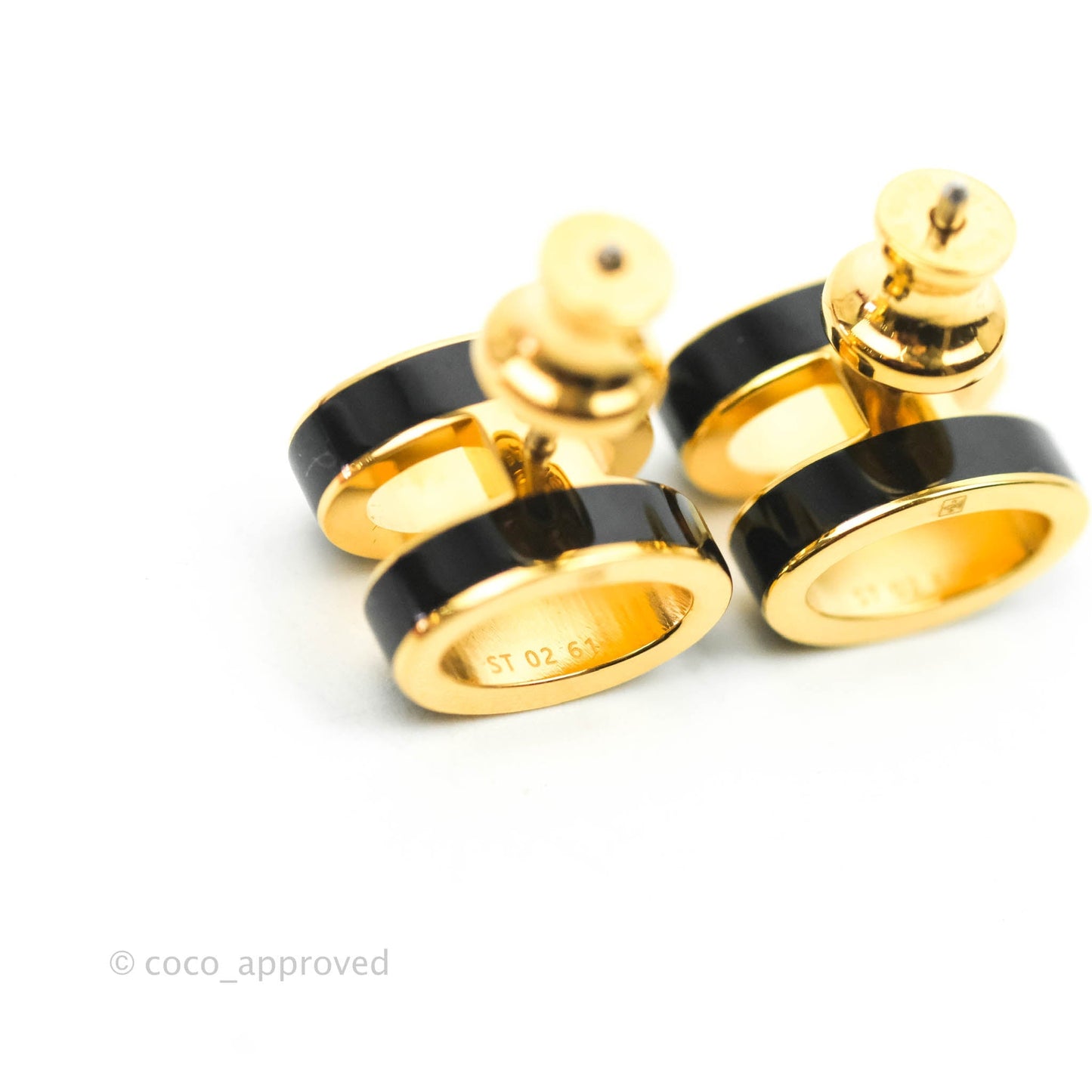 Hermès Pop H Earrings Black Gold Hardware