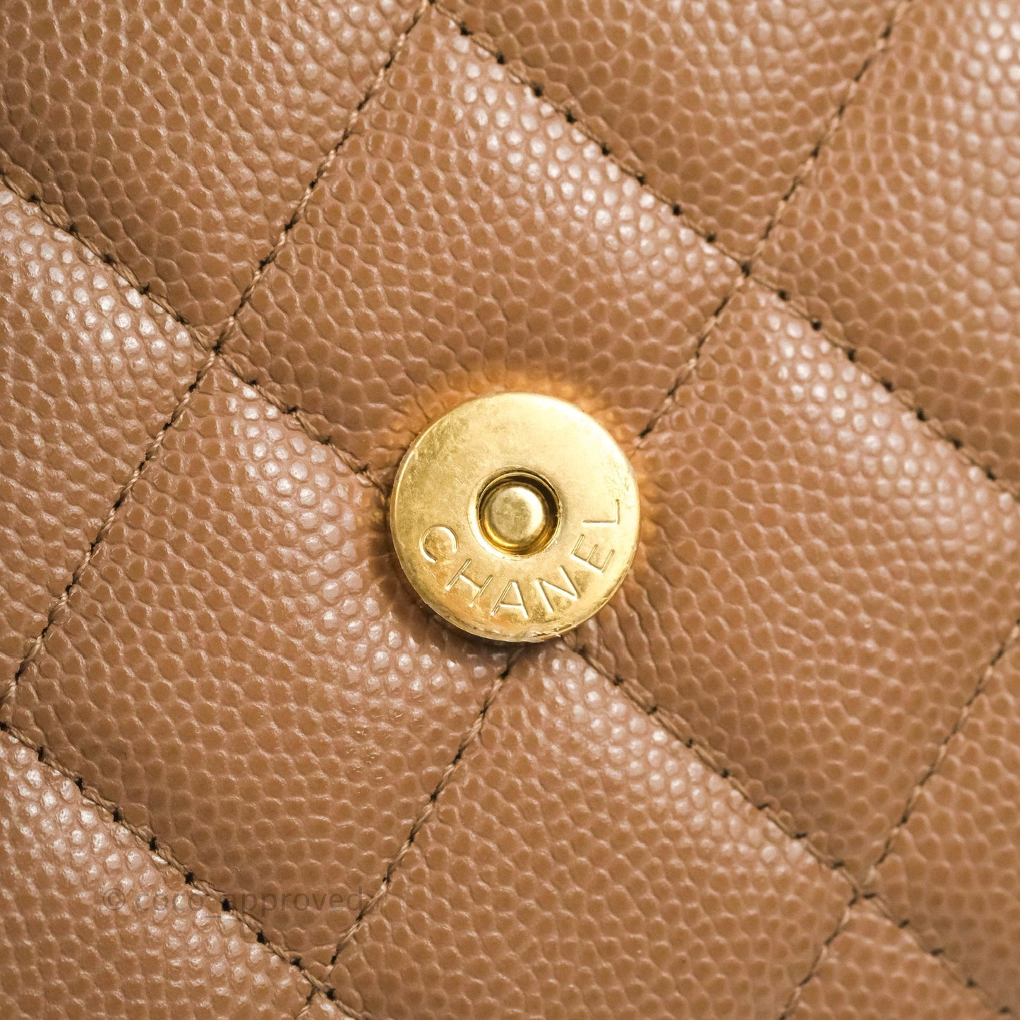 Chanel CC Chain Clutch with Chain Beige Caviar Gold Hardware
