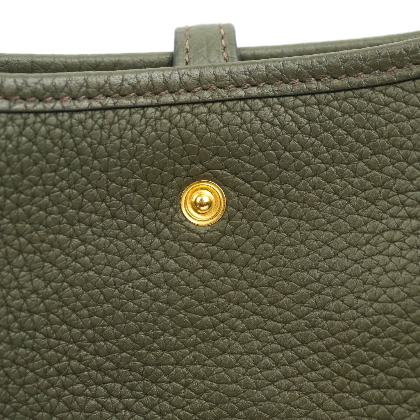 Hermès Mini Evelyne 16 Vert De Gris Clemence Gold Hardware