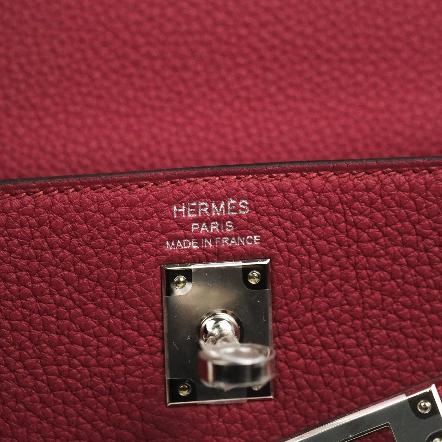 DM/email us to purchase - Hermes Kelly Retourne 25 Togo Rouge Grenat K1 Palladium Hardware