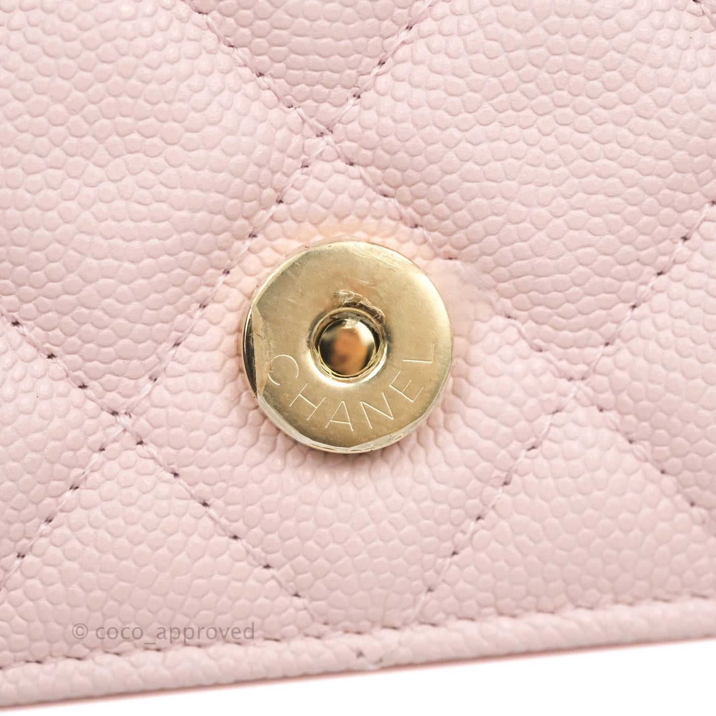 Chanel Mini Wallet With Chain Light Pink Caviar Gold Hardware