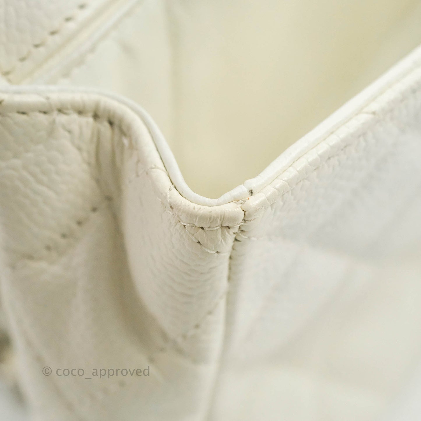Chanel Quilted East West Flap White Soft Caviar Silver Hardware