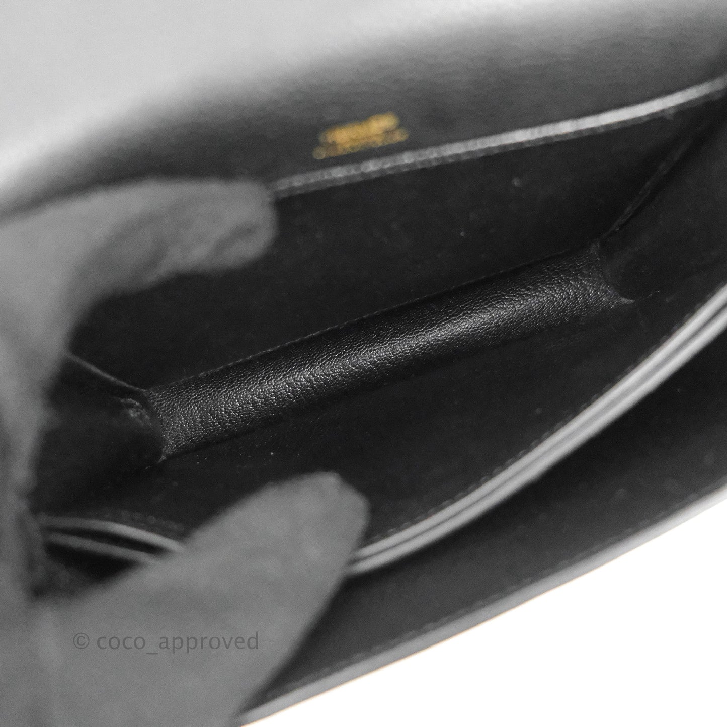 Hermès Roulis Mini 18 Black TM Gold Hardware
