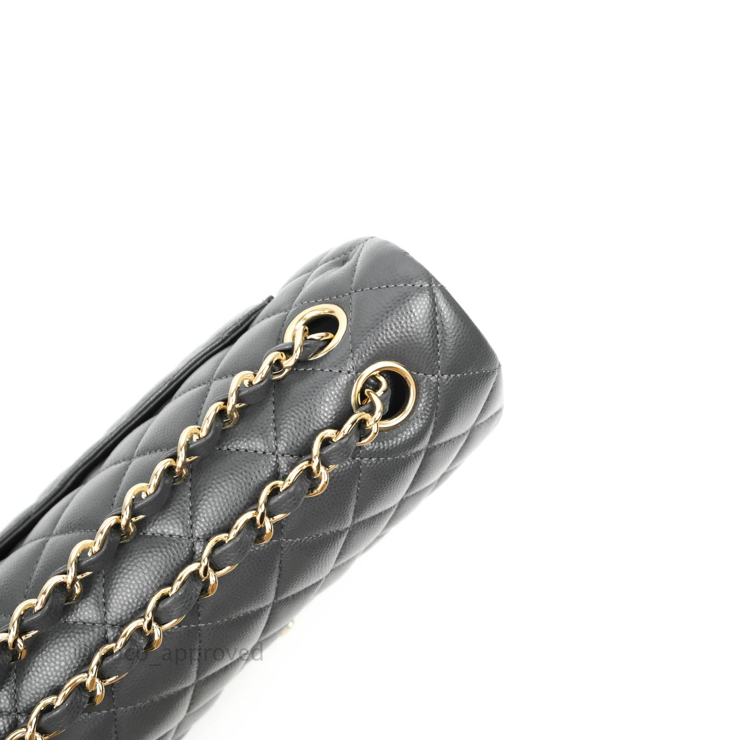 Chanel Classic Small S/M Flap Dark Grey Caviar Gold Hardware 21B