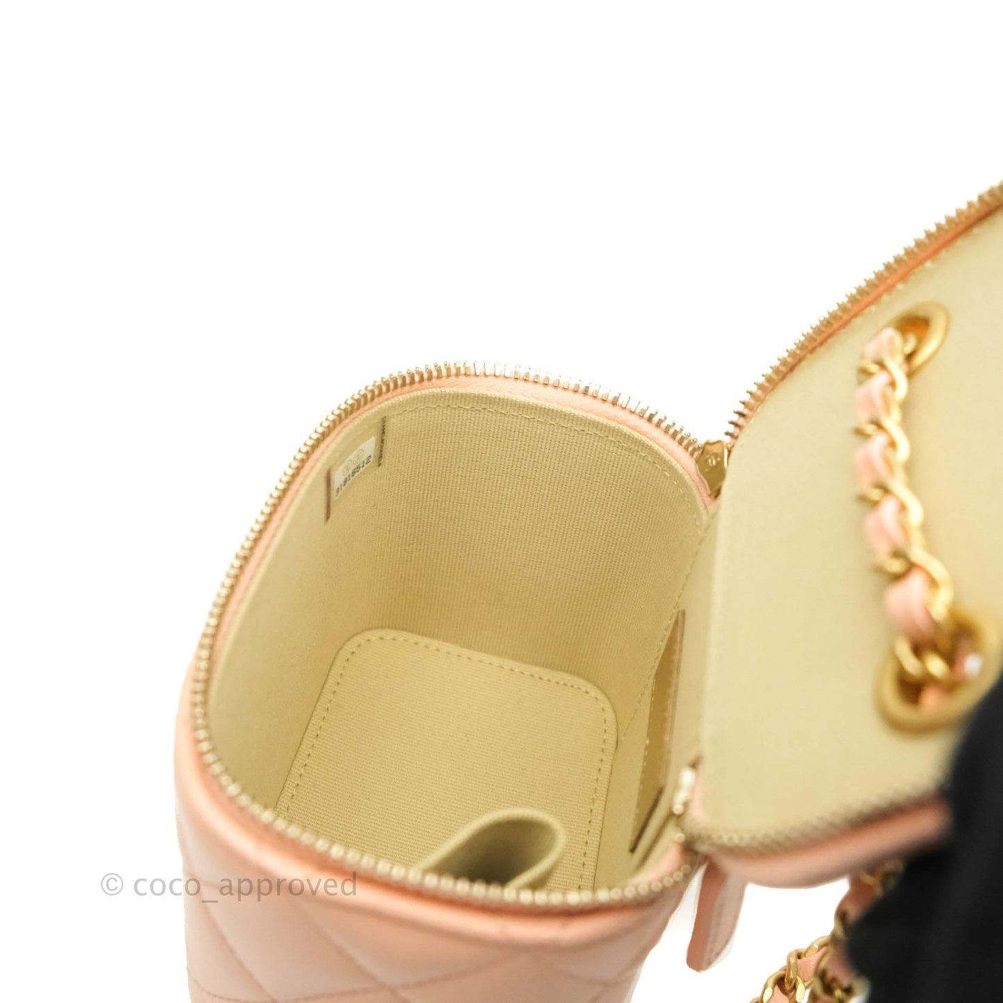 Chanel Classic Mini Pearl Crush Vanity With Chain Pink Lambskin Aged Gold Hardware