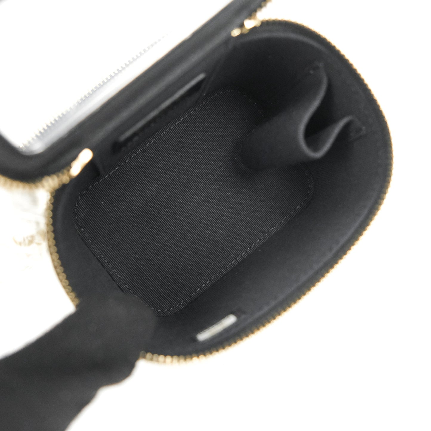 Chanel Mini Vanity With Pearl Chain Black Lambskin Gold Hardware