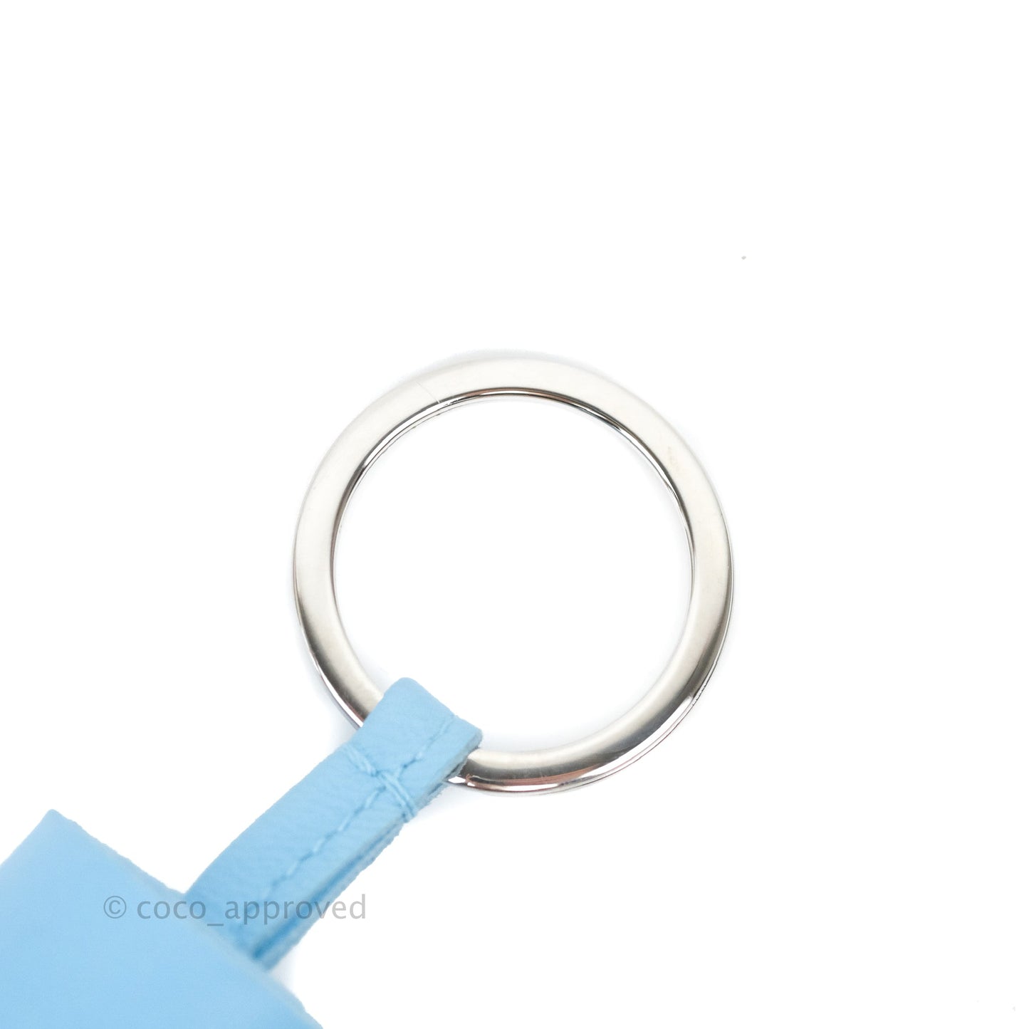 Hermes Carmen Key Ring Céleste Palladium Hardware