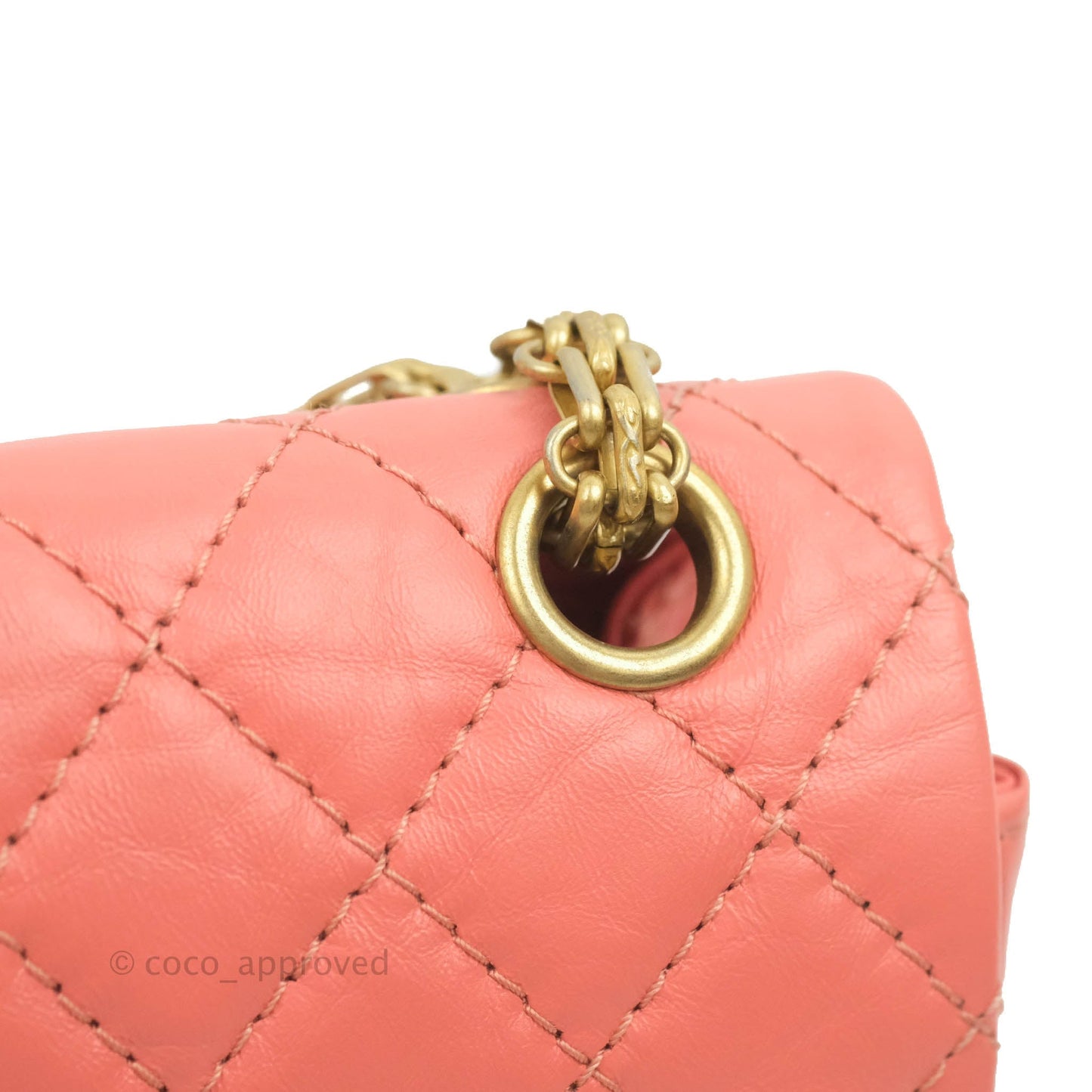 Chanel Mini Reissue 224 Pink Aged Calfskin Aged Gold Hardware