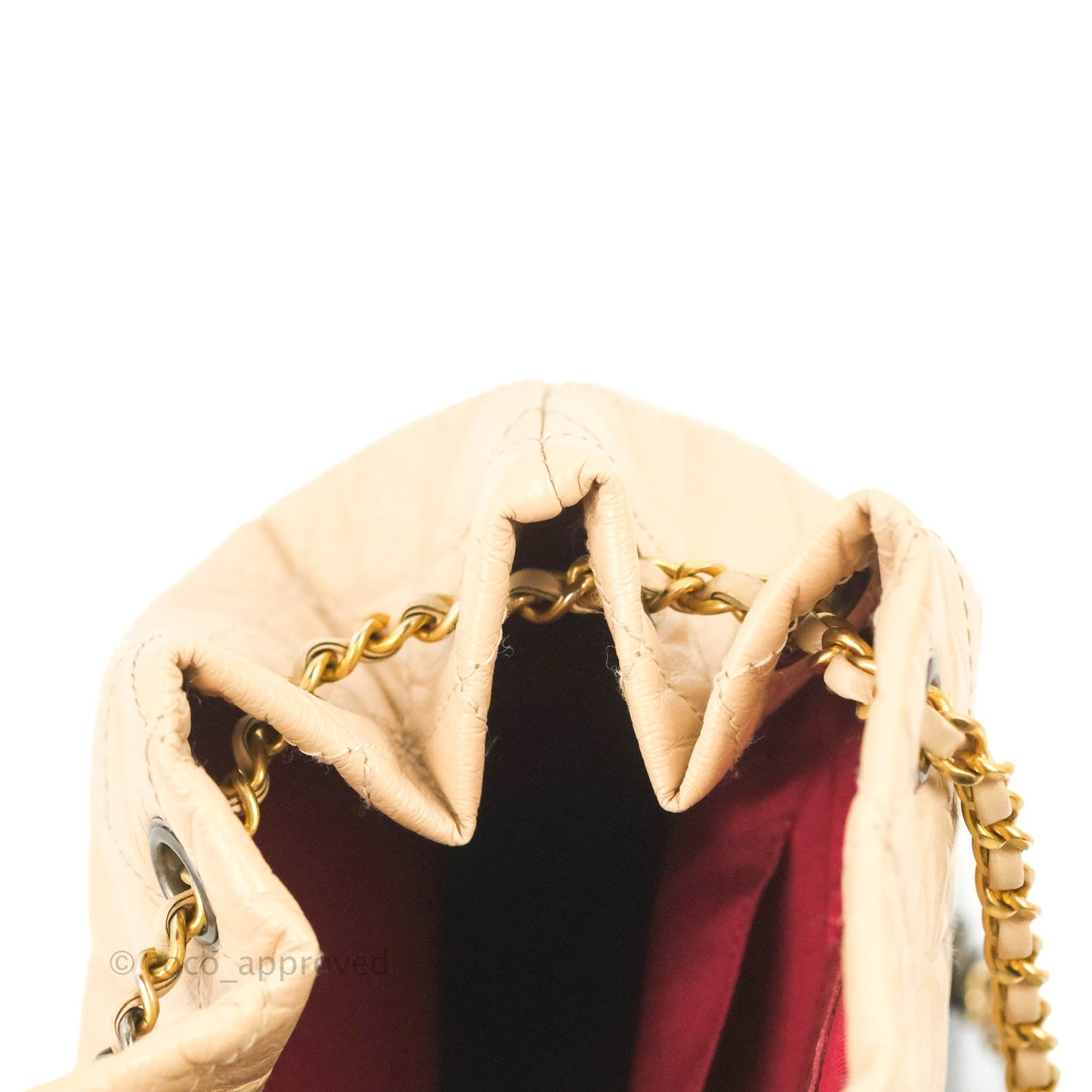 Chanel Small Gabrielle Backpack Beige Black Aged Calfskin