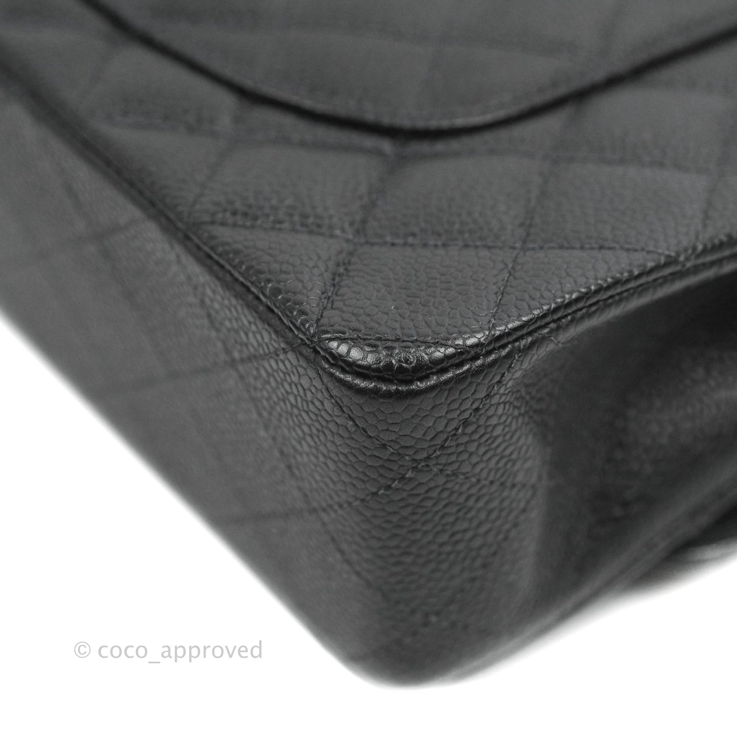 Chanel Classic M/L Medium Flap Quilted Black Caviar 24K Gold Hardware