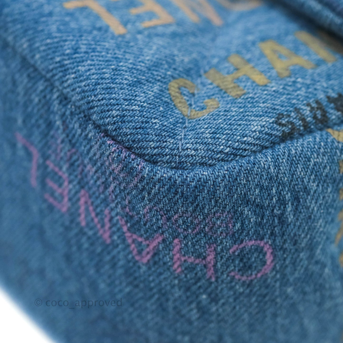Chanel Quilted Large Denim Mood Flap Blue Multicolor 22P