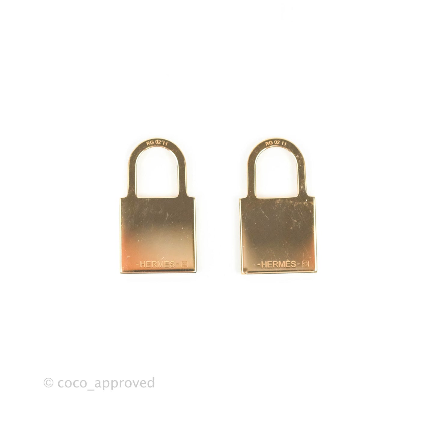 Hermès O'Kelly Earrings Etoupe Swift Rose Gold Hardware