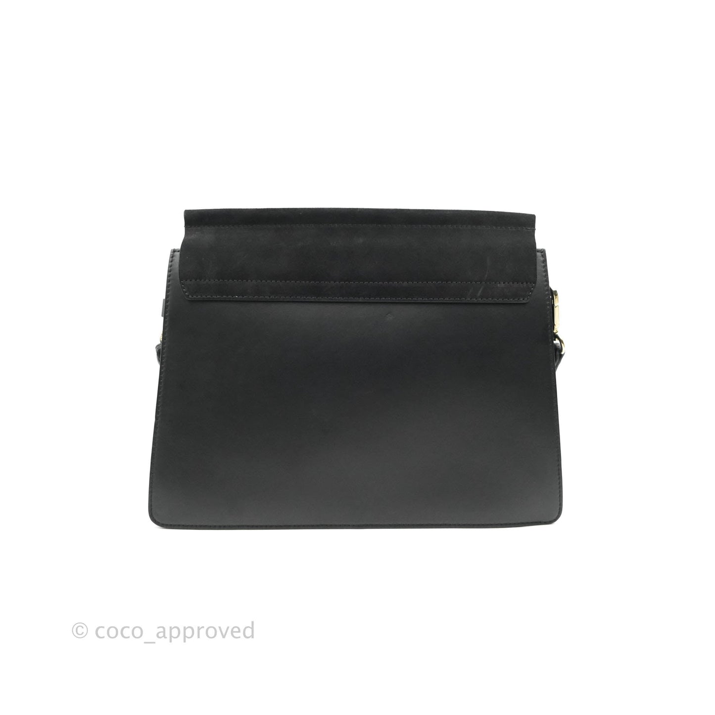 Chloe Medium Faye Shoulder Bag Black Suede Calfskin Leather