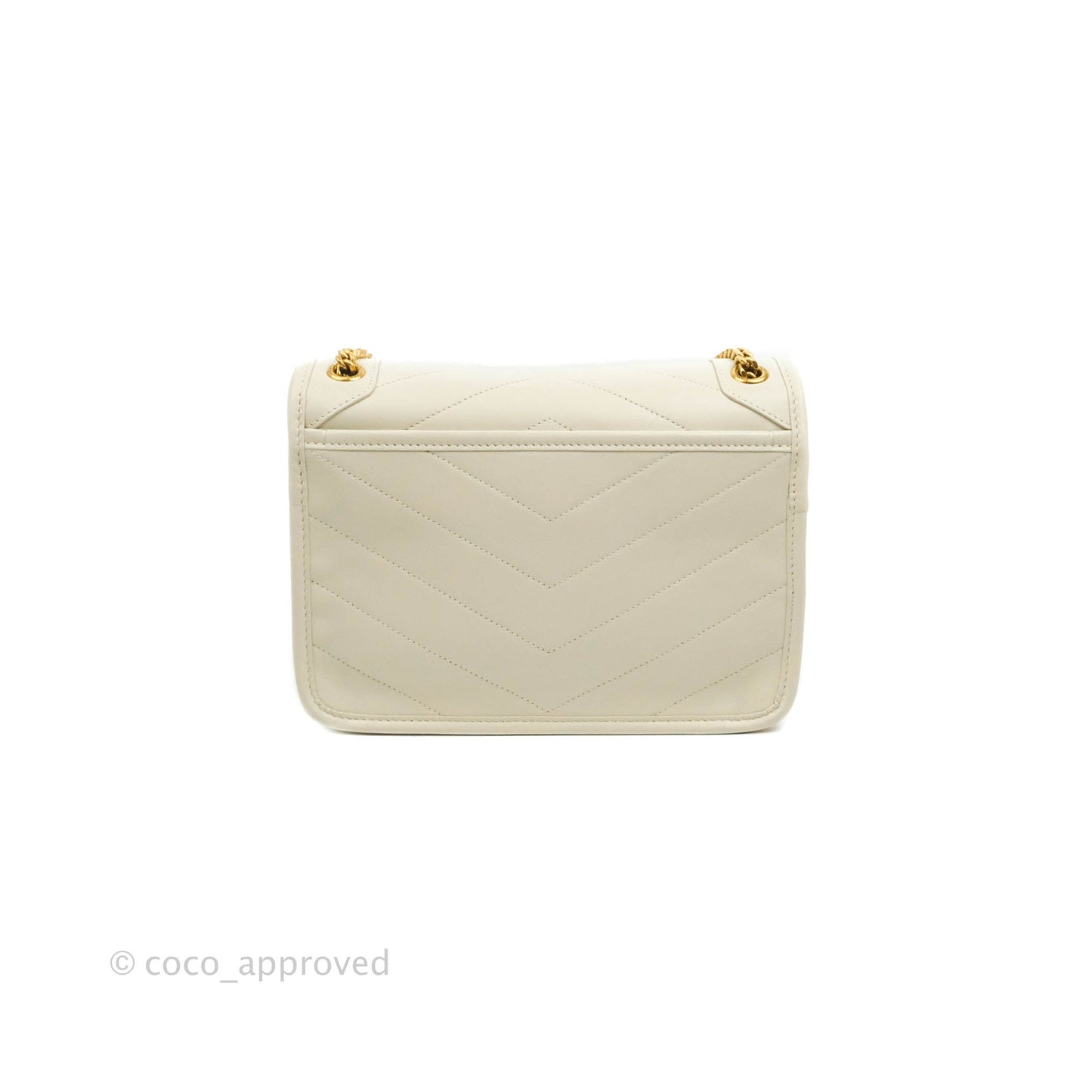 Saint Laurent Niki Baby Chain Bag Blanc Vintage Lambskin Gold Hardware