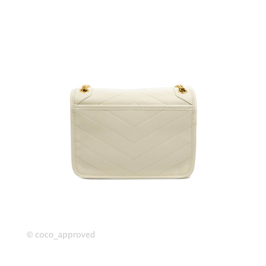 Saint Laurent Niki Baby Chain Bag Blanc Vintage Lambskin Gold Hardware