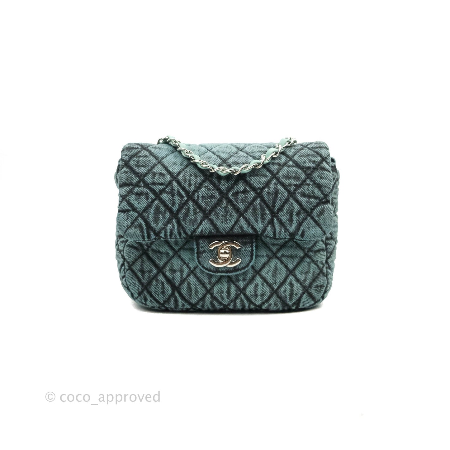 Chanel Denimpression Quilted Small Flap Green Black