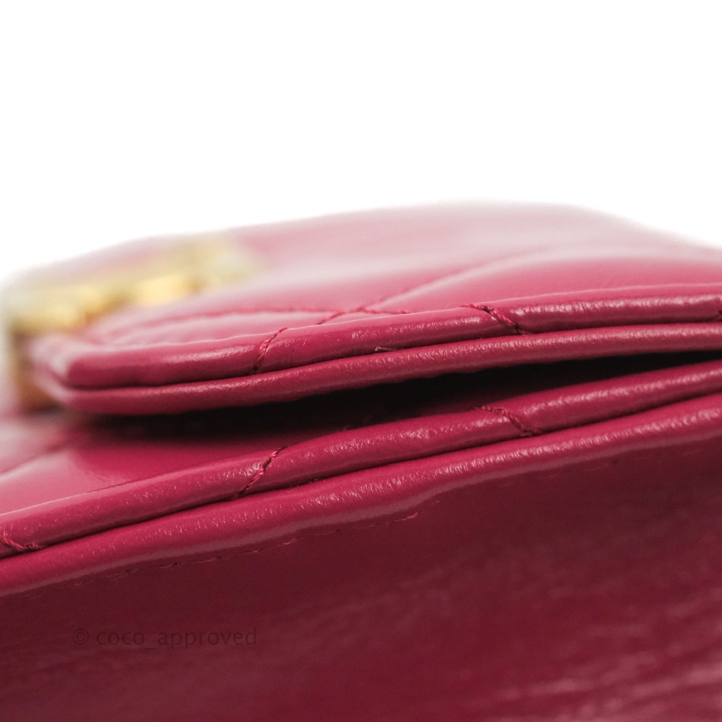 Chanel Quilted Perfect Fit Dark Pink Phone Holder Aged Gold Hardware