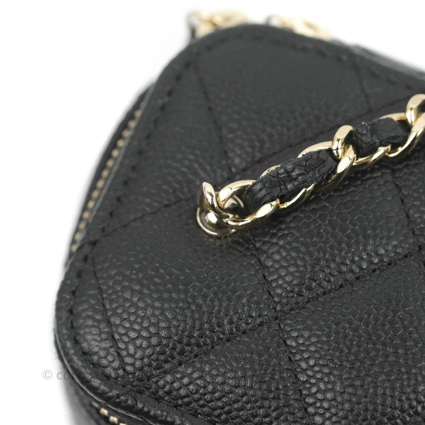 Chanel Classic Mini Vanity With CC Chain Black Caviar Gold Hardware