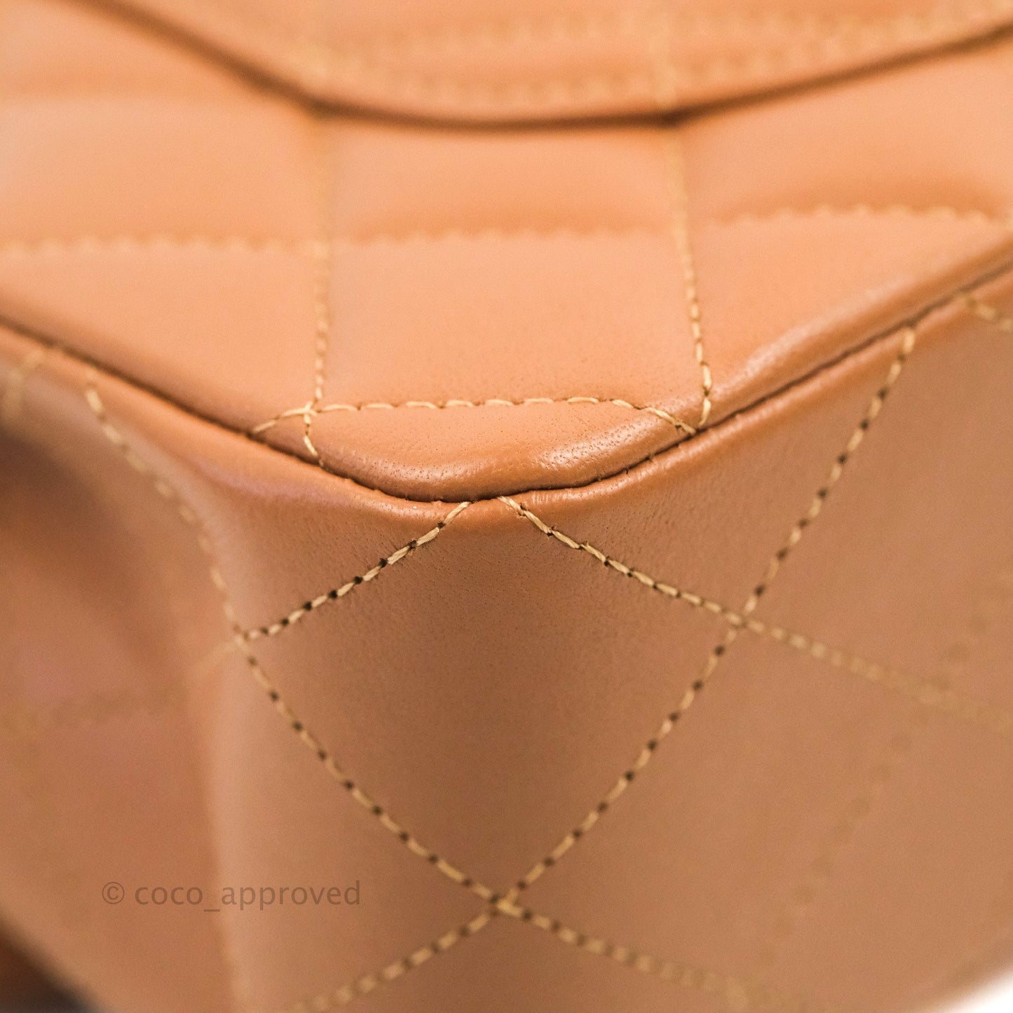 Chanel Small Classic Quilted Flap Dark Beige Caramel Lambskin Gold Hardware 22S