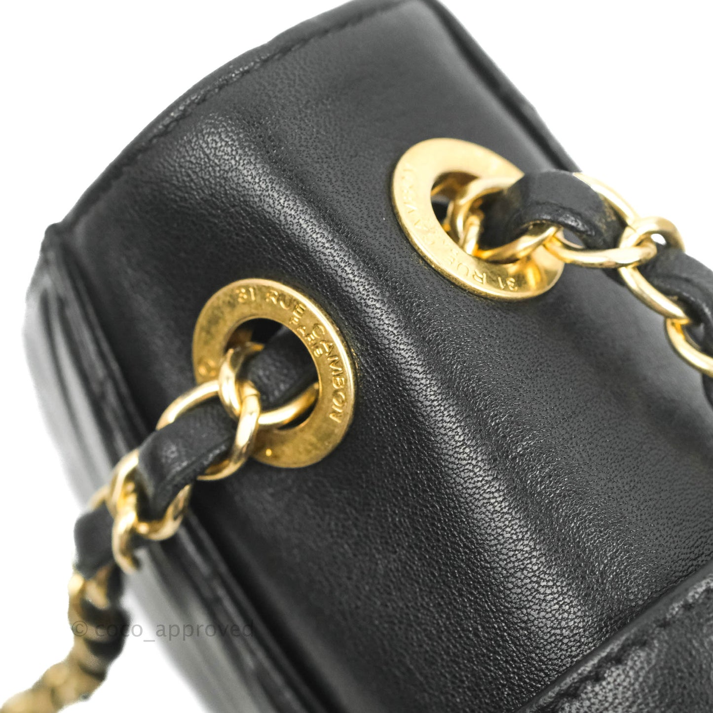Chanel Mini Collar and Tie Flap Bag Chevron Sheepskin Aged Gold Hardware
