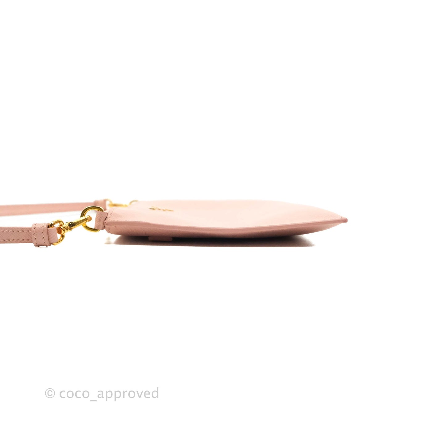 Prada Logo Clutch Bag Pink Gold Hardware