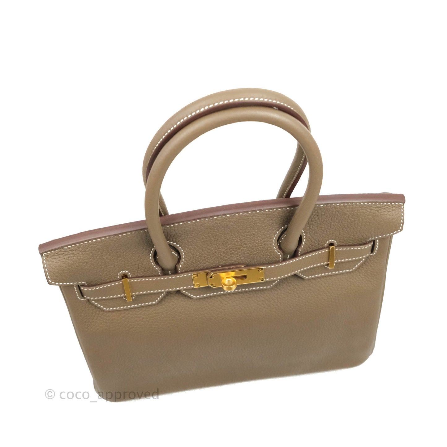 Hermès Birkin 30 Taurillon Clemence 18 Etoupe Gold Hardware