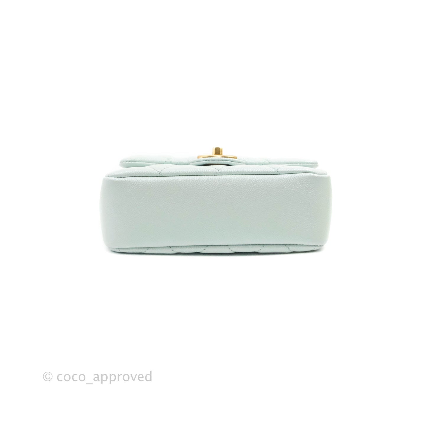 Chanel Quilted My Perfect Mini Iridescent Mint Green Caviar Aged Gold Hardware 21K