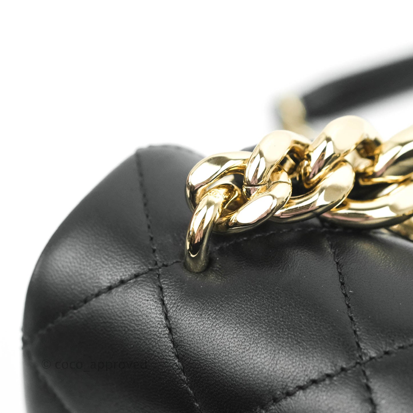 Chanel Quilted Large Resin Bi-Color Chain Flap Bag Black Lambskin