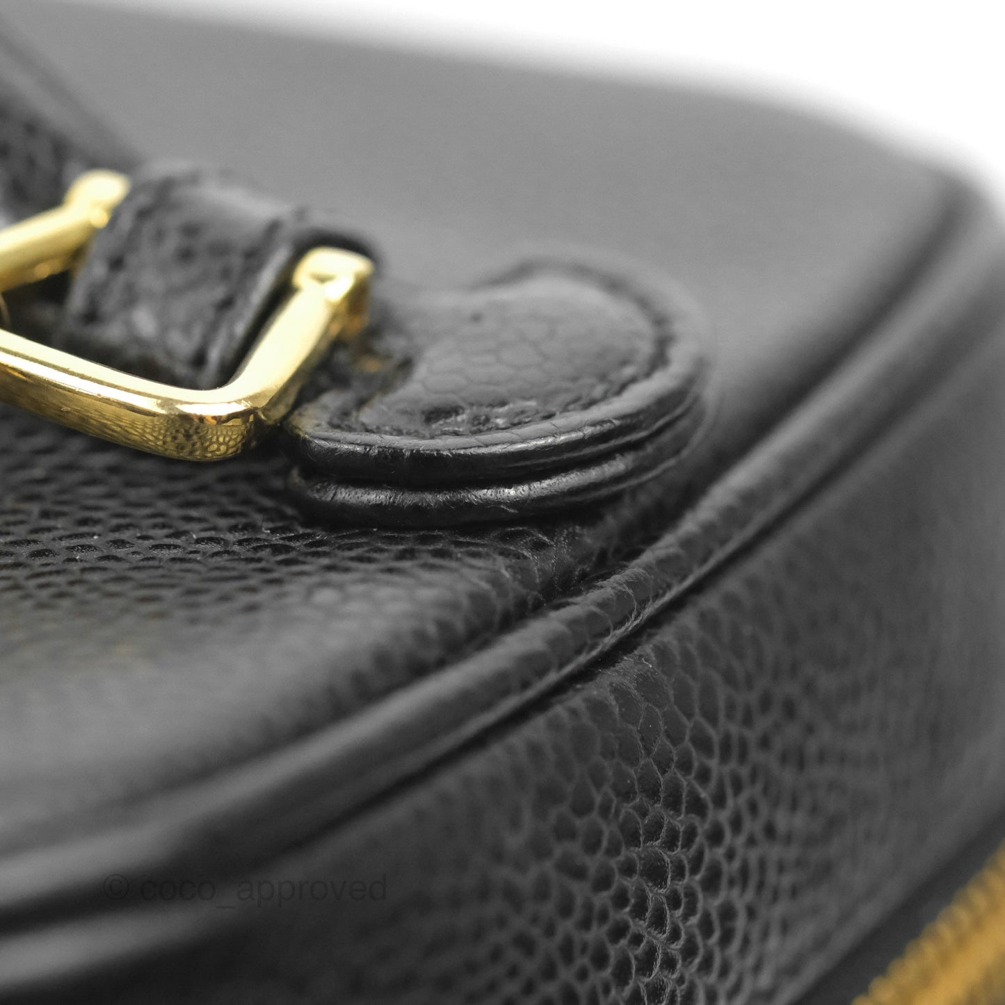 Chanel Vintage Vanity Case Black Caviar Gold Hardware