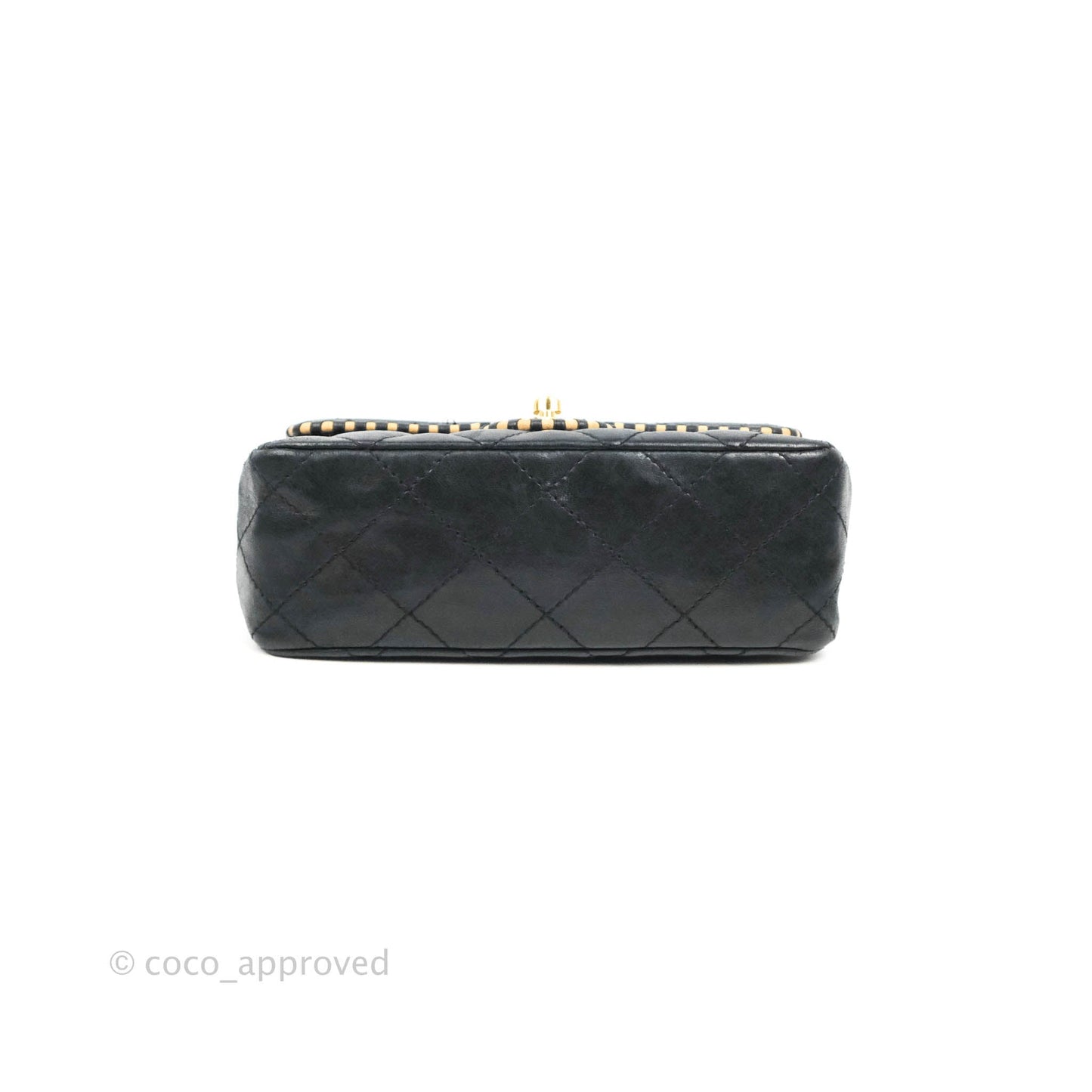 Chanel Vintage Mini Rectangular Black Calfskin 24K Gold Hardware