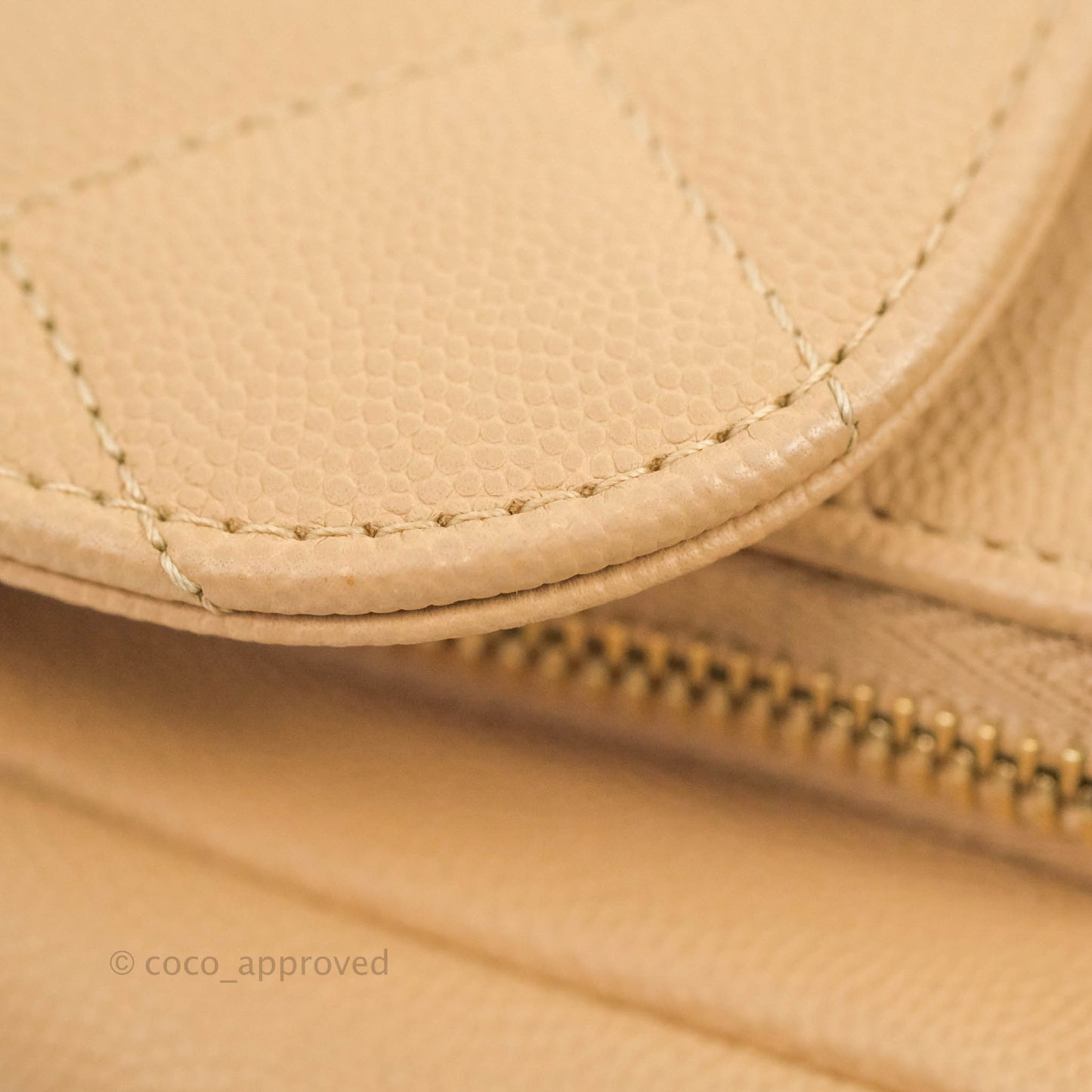 Chanel Quilted Small Business Affinity Flap Beige Caviar Gold Hardware