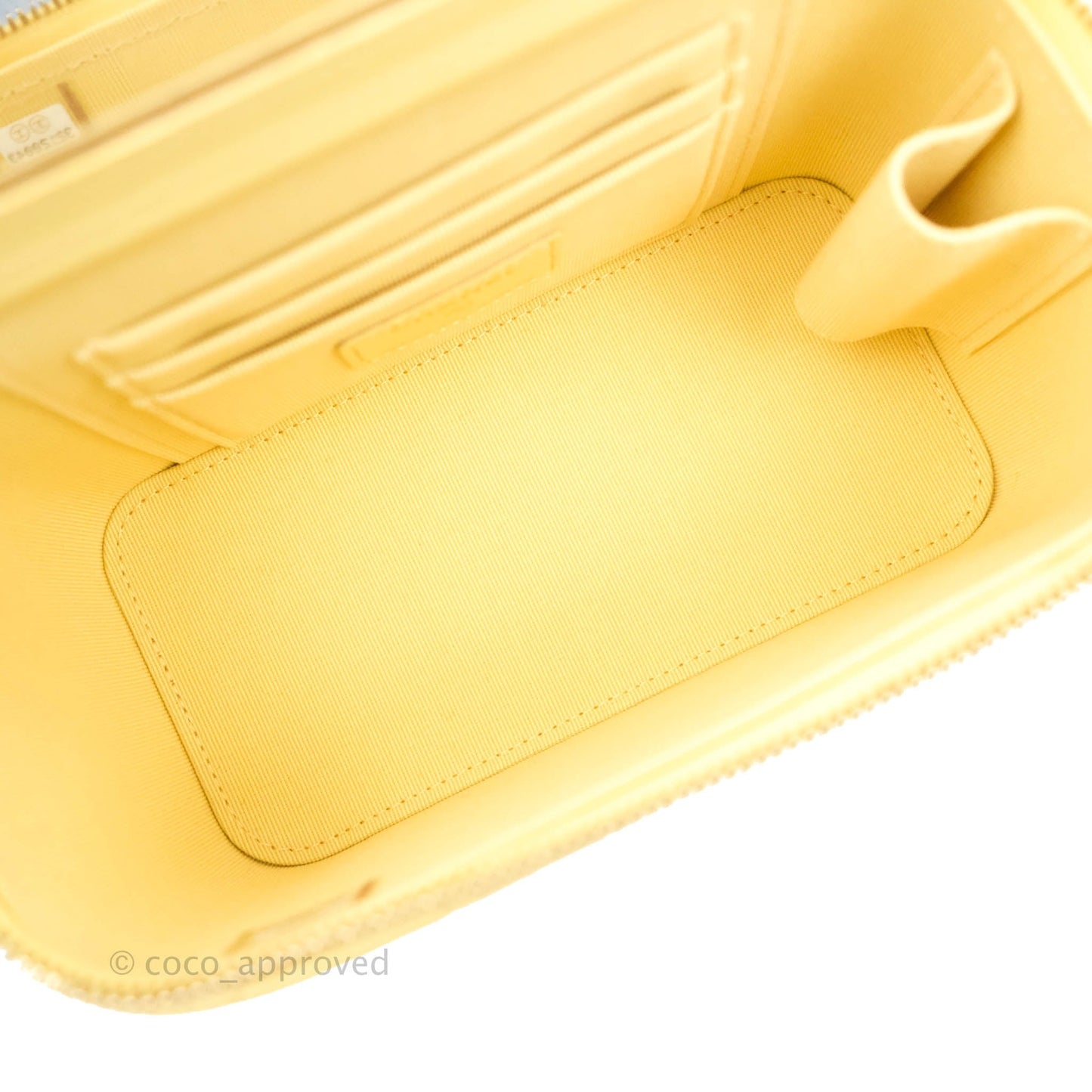 Chanel Vanity Rectangular Top Handle Yellow Lambskin Gold Hardware