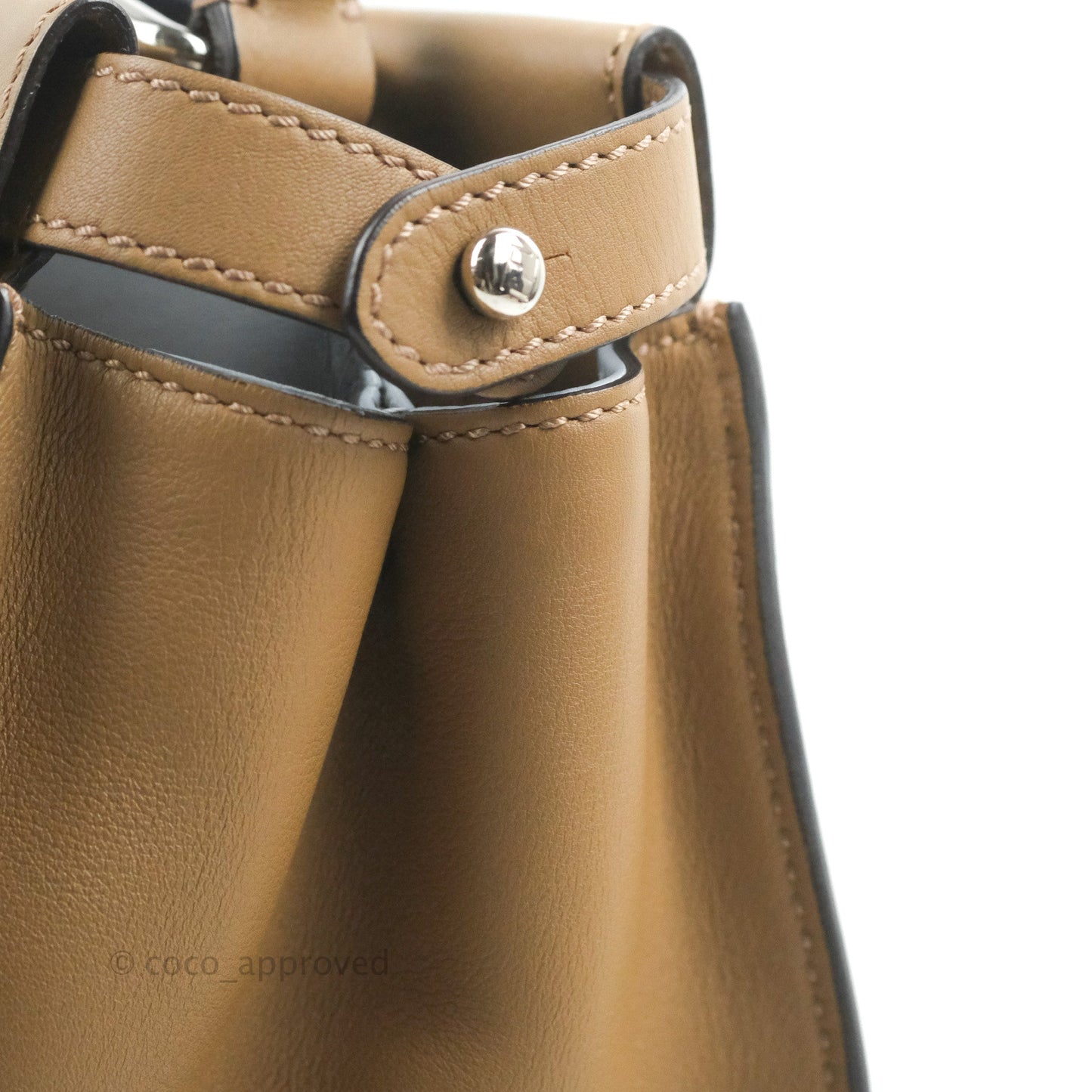 Fendi Peekaboo Medium Light Brown Silver Hardware