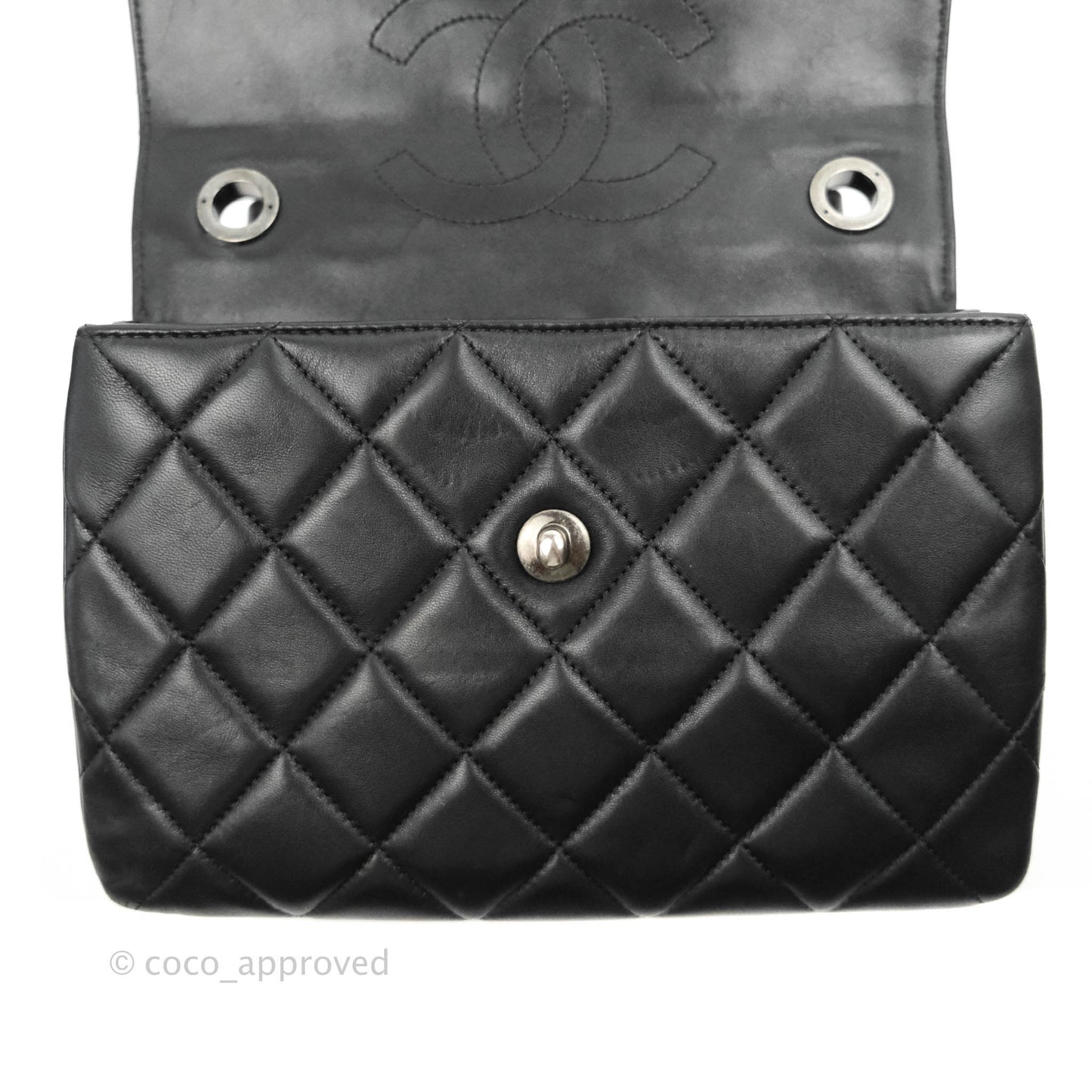 Chanel Small Trendy CC Black Lambskin Ruthenium Hardware