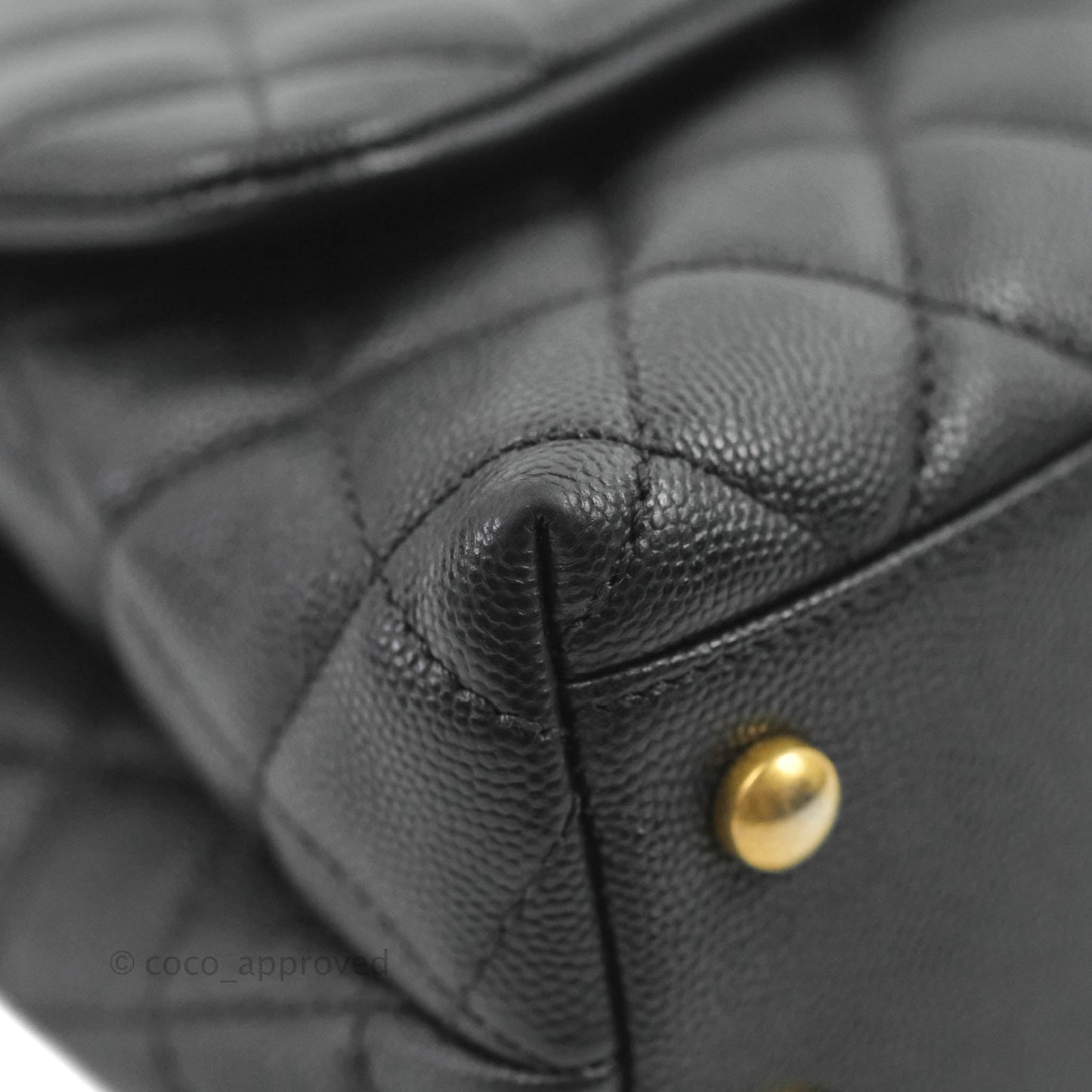 Chanel Small Coco Handle Black Caviar Aged Gold Hardware