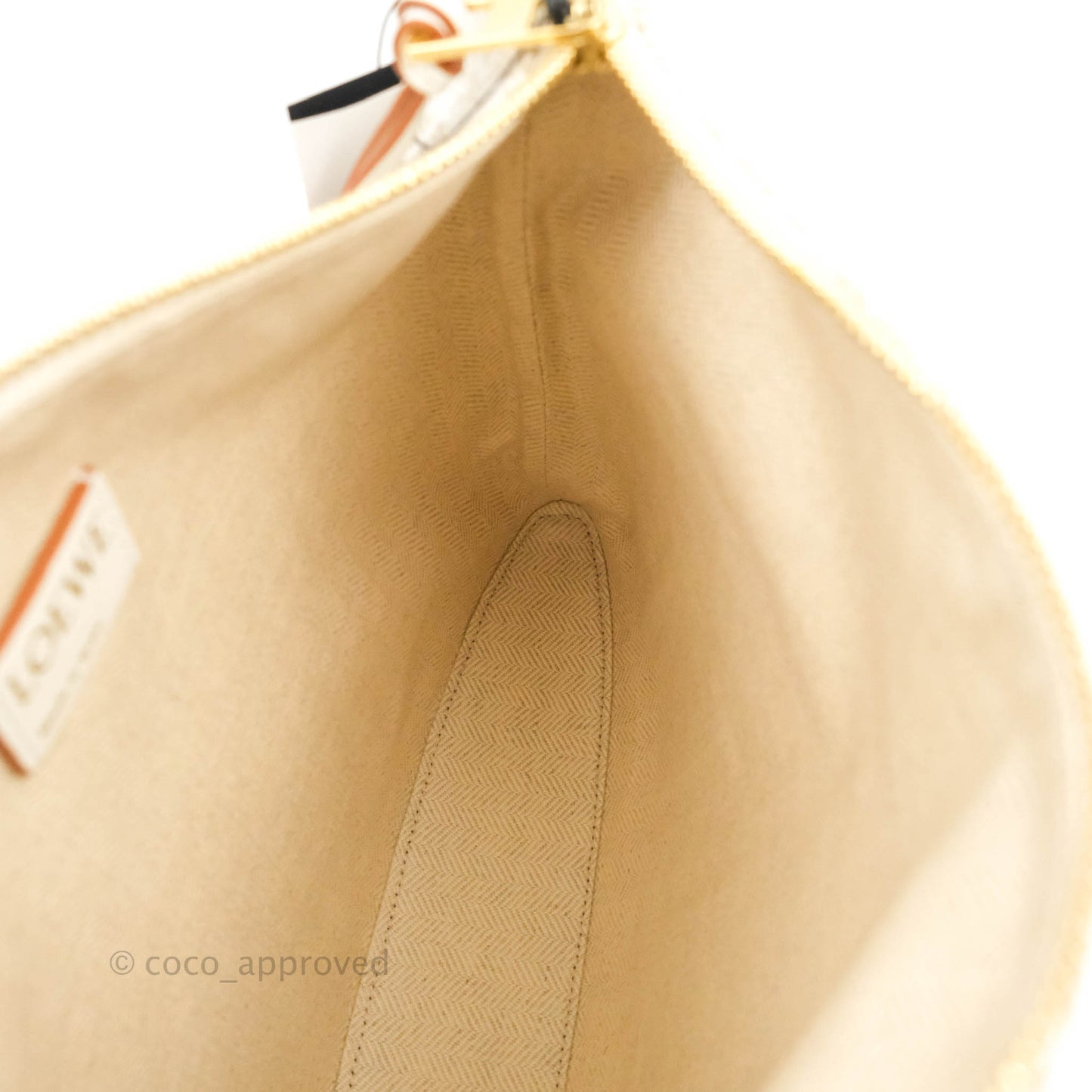 Loewe Paula's Ibiza Anagram Canvas Pouch Ivory White