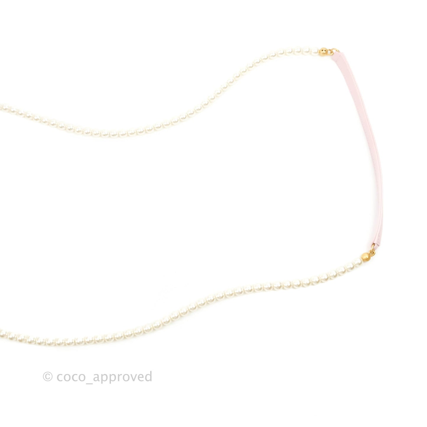 Chanel Quilted Wallet On Chain WOC With Pearl Chain Pink Aged Gold Hardware