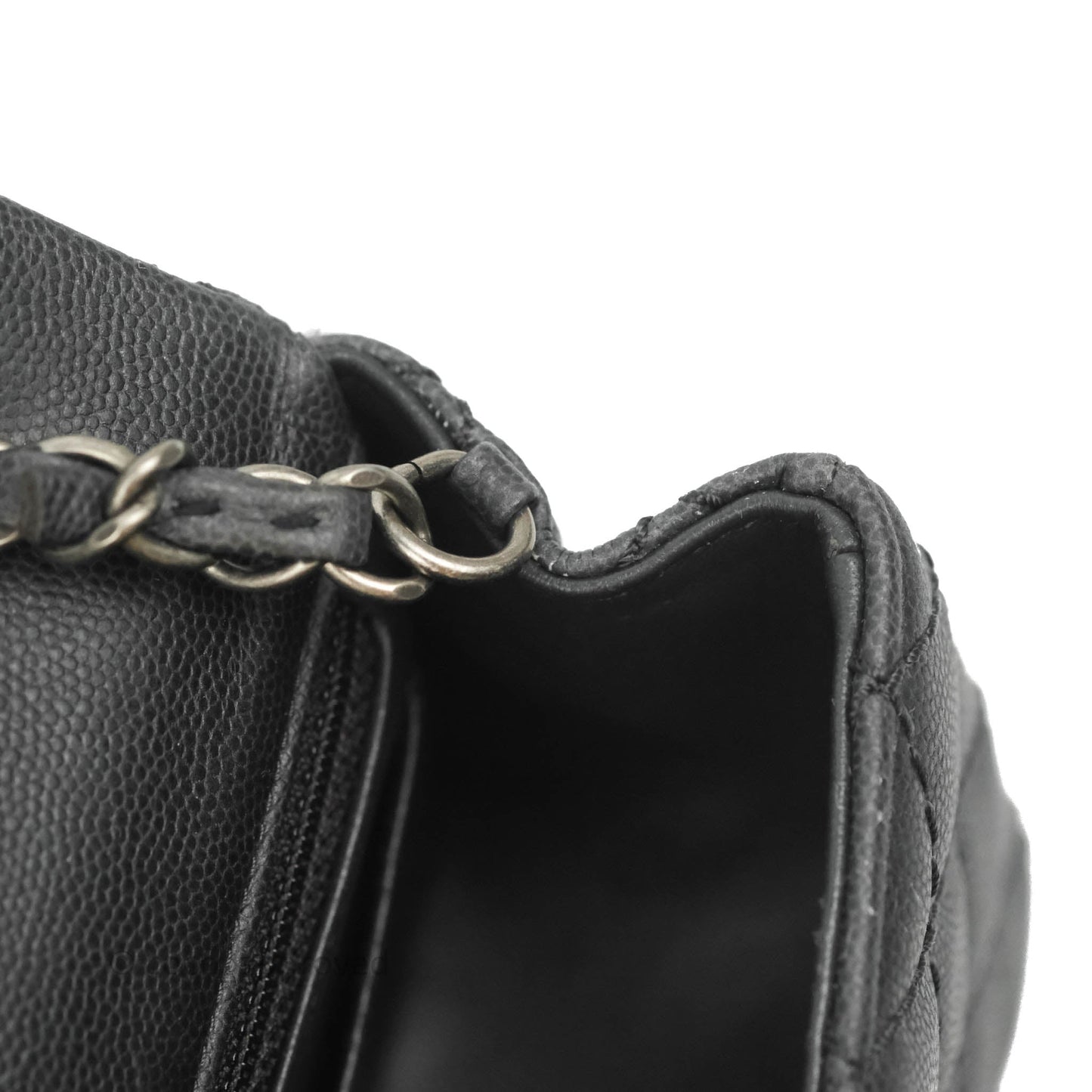 Chanel Quilted Mini Rectangular Dark Grey Caviar Ruthenium Hardware