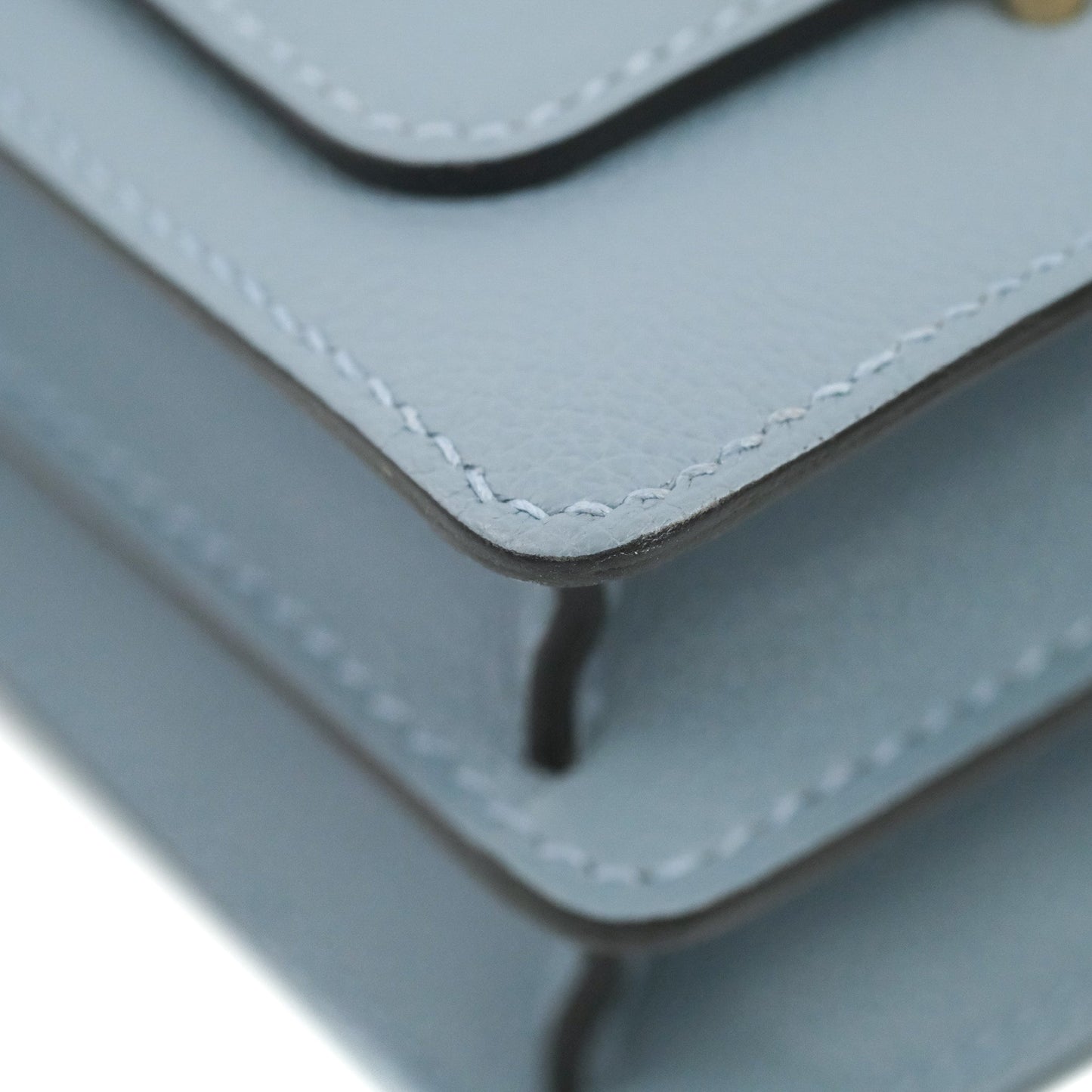 Hermès Roulis Mini 18 Bleu Lin Evercolor Gold Hardware
