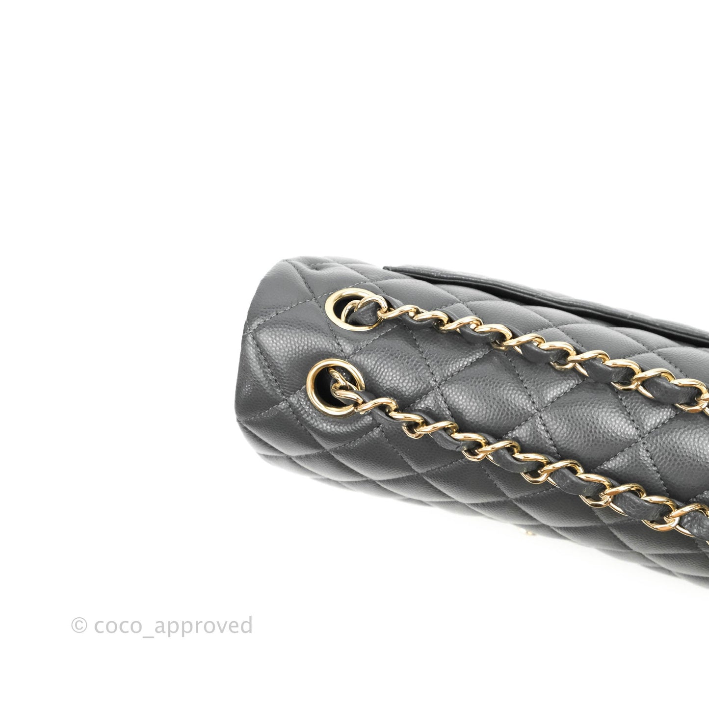 Chanel Classic Small S/M Flap Dark Grey Caviar Gold Hardware 21B