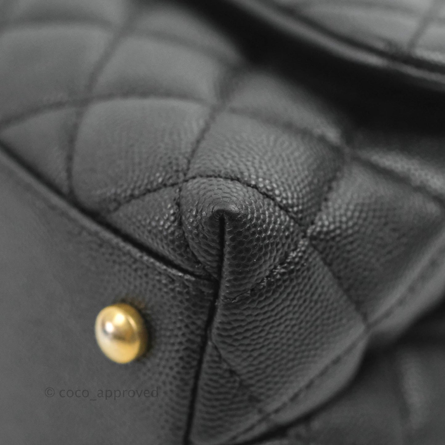 Chanel Small Coco Handle Black Caviar Aged Gold Hardware
