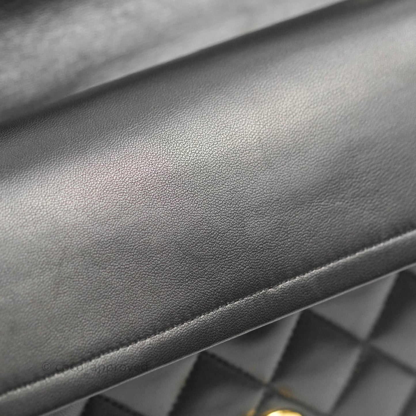 Chanel Classic M/L Medium Flap Quilted Black Lambskin Gold Hardware