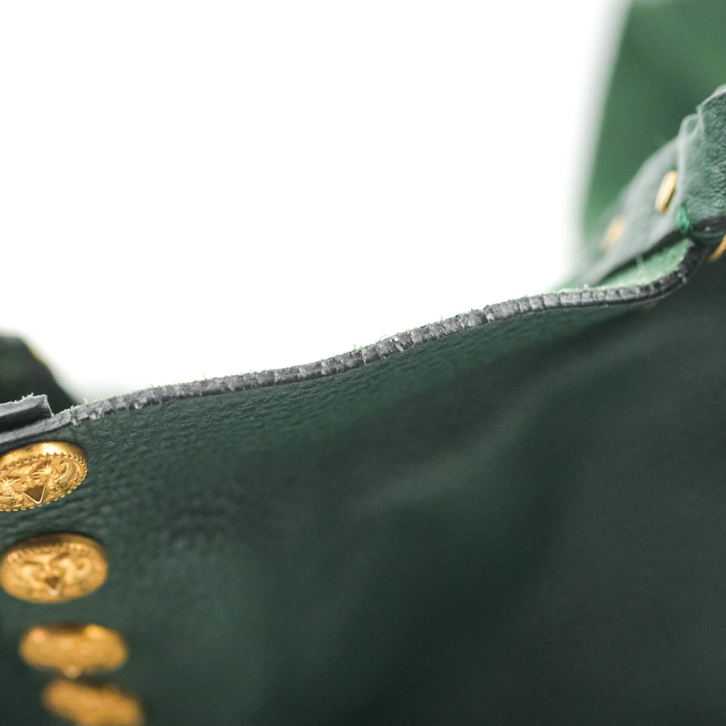 Valentino Large Gryphon Stud Tote Green Grained leather