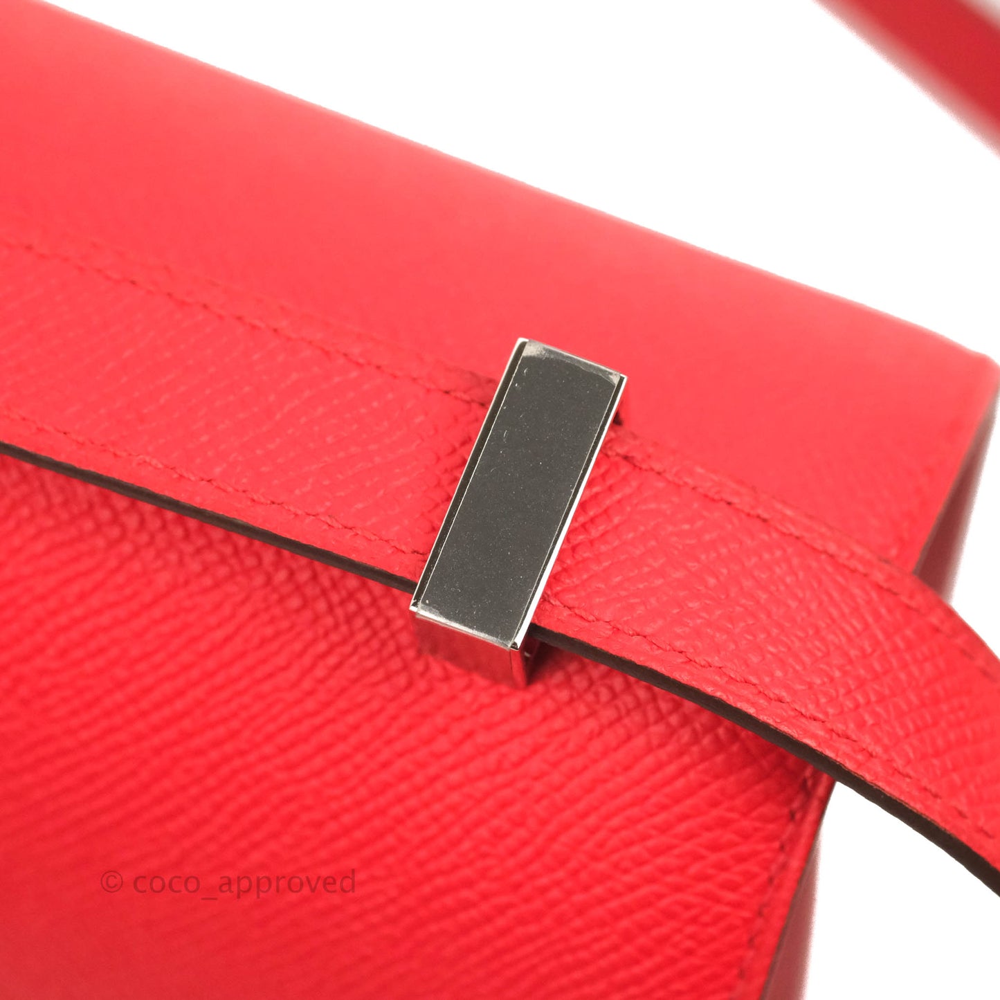Hermès Constance 24 Rouge De Coeur Veau Epsom Palladium Hardware