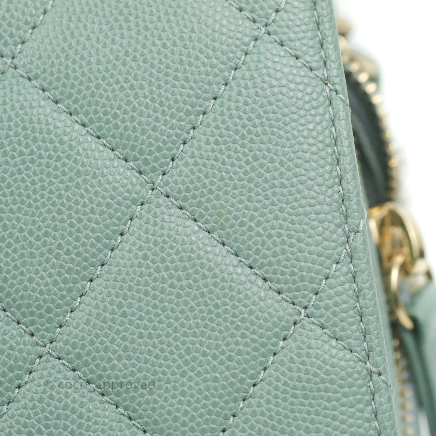 Chanel Quilted Like The Wallet Flap Blue-Greyish Caviar Gold Hardware