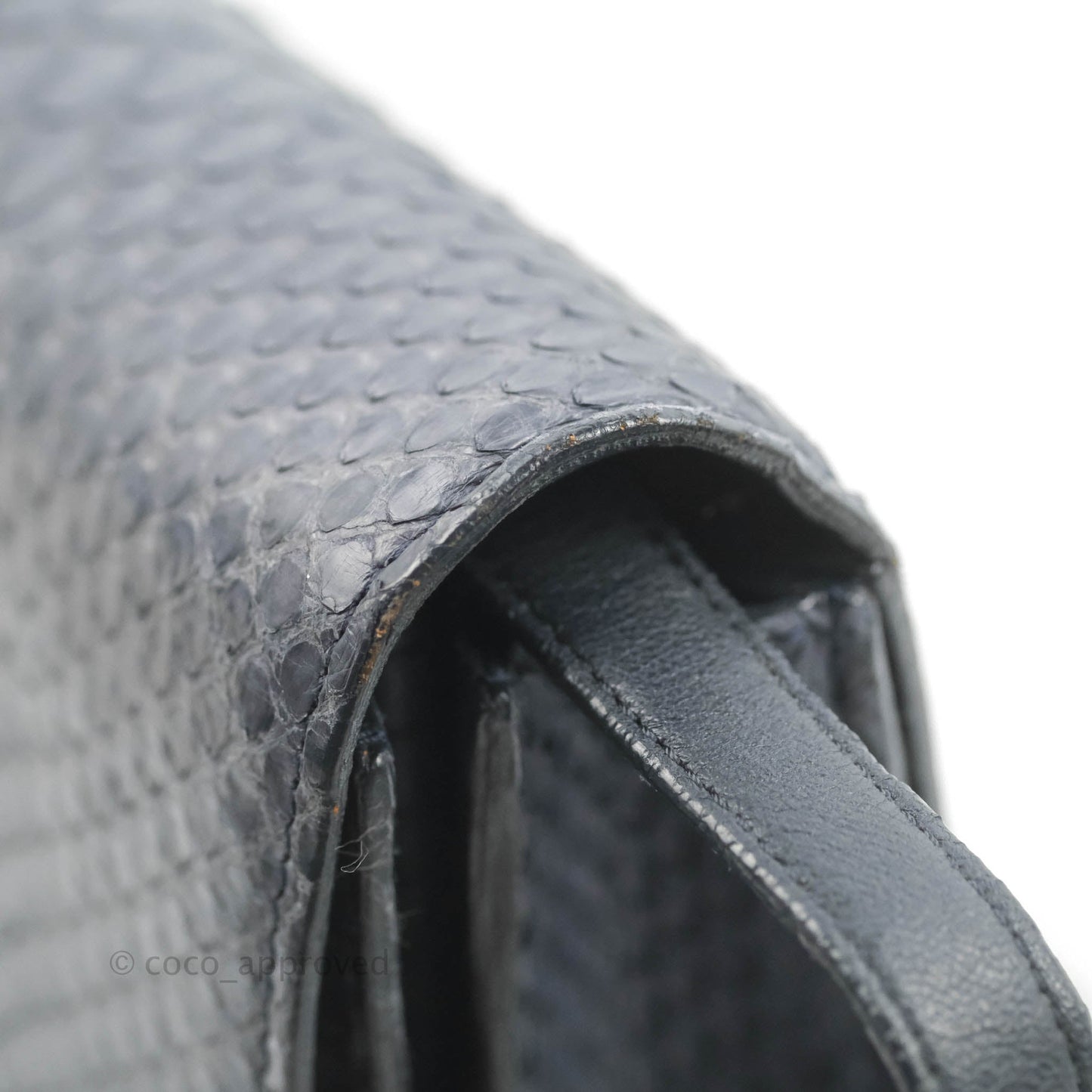Celine Medium Classic Box Flap Grey Blue Python Gold Hardware
