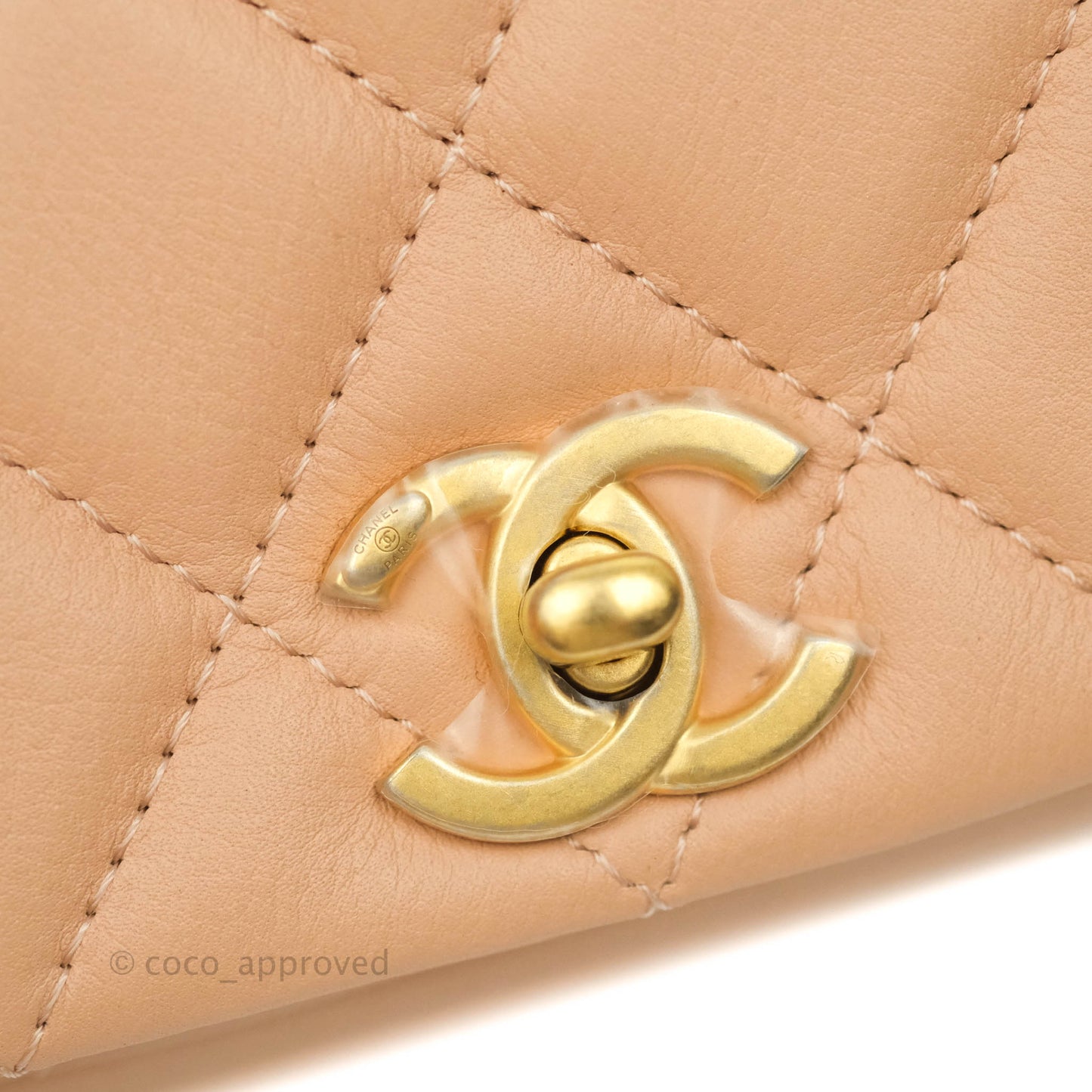 Chanel Clutch with Chain Beige Calfskin Aged Gold Hardware 21B