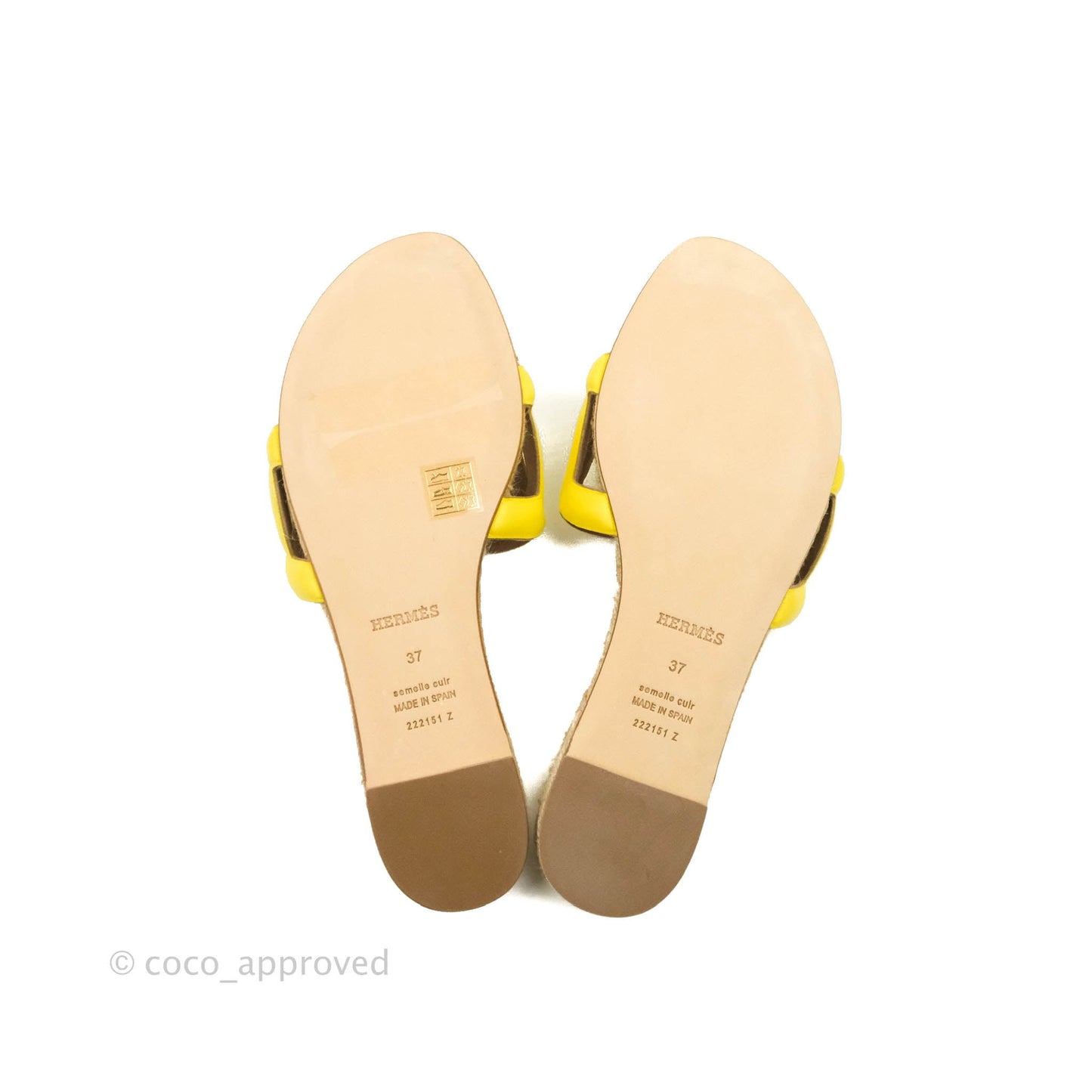 Hermès Famosa Espadrille Jaune Curcuma Nappa Size 37